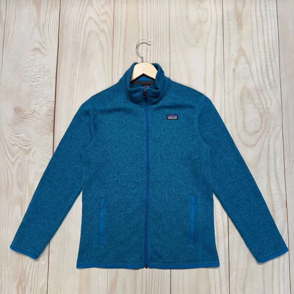 Patagonia Kids Better Sweater Youth XL 14 Full Zip Fleece Jacket Heather Blue